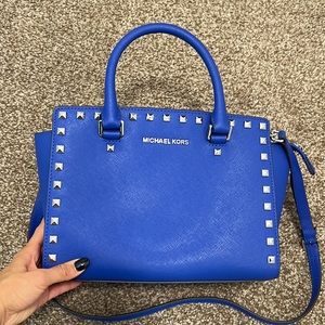 Bold cobalt blue MK should bag